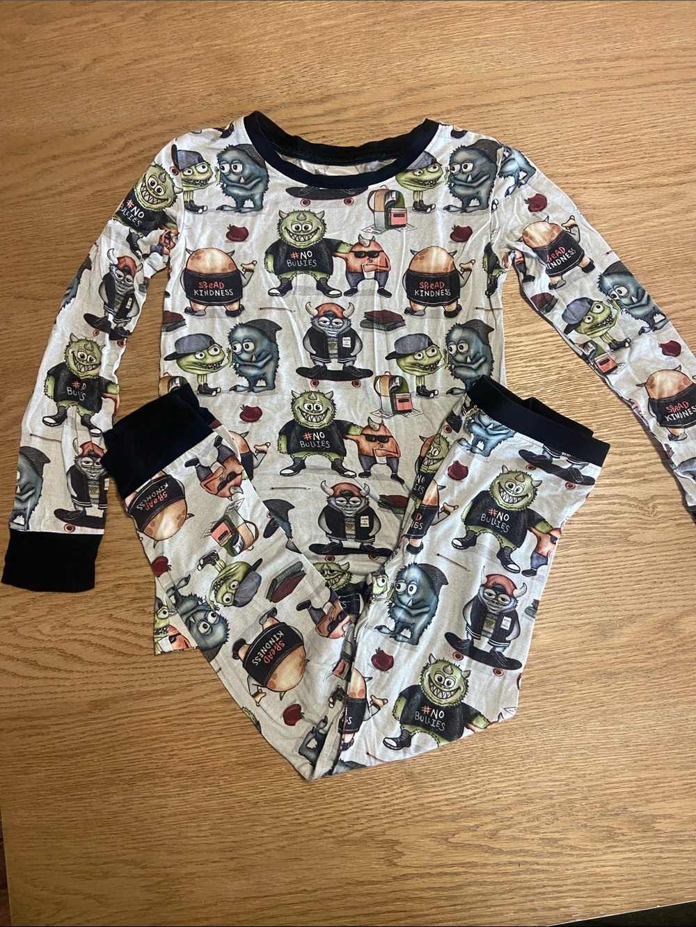 Kids Monster Print Pajama Set